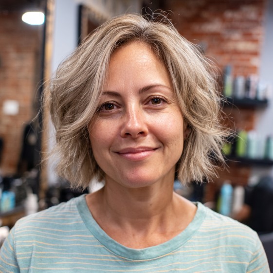 Softly Textured Ash Blonde Shag Cut