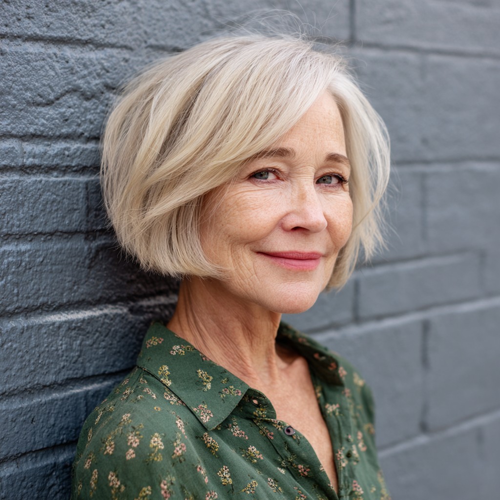 Softly Textured Blunt Bob with Gentle Movement