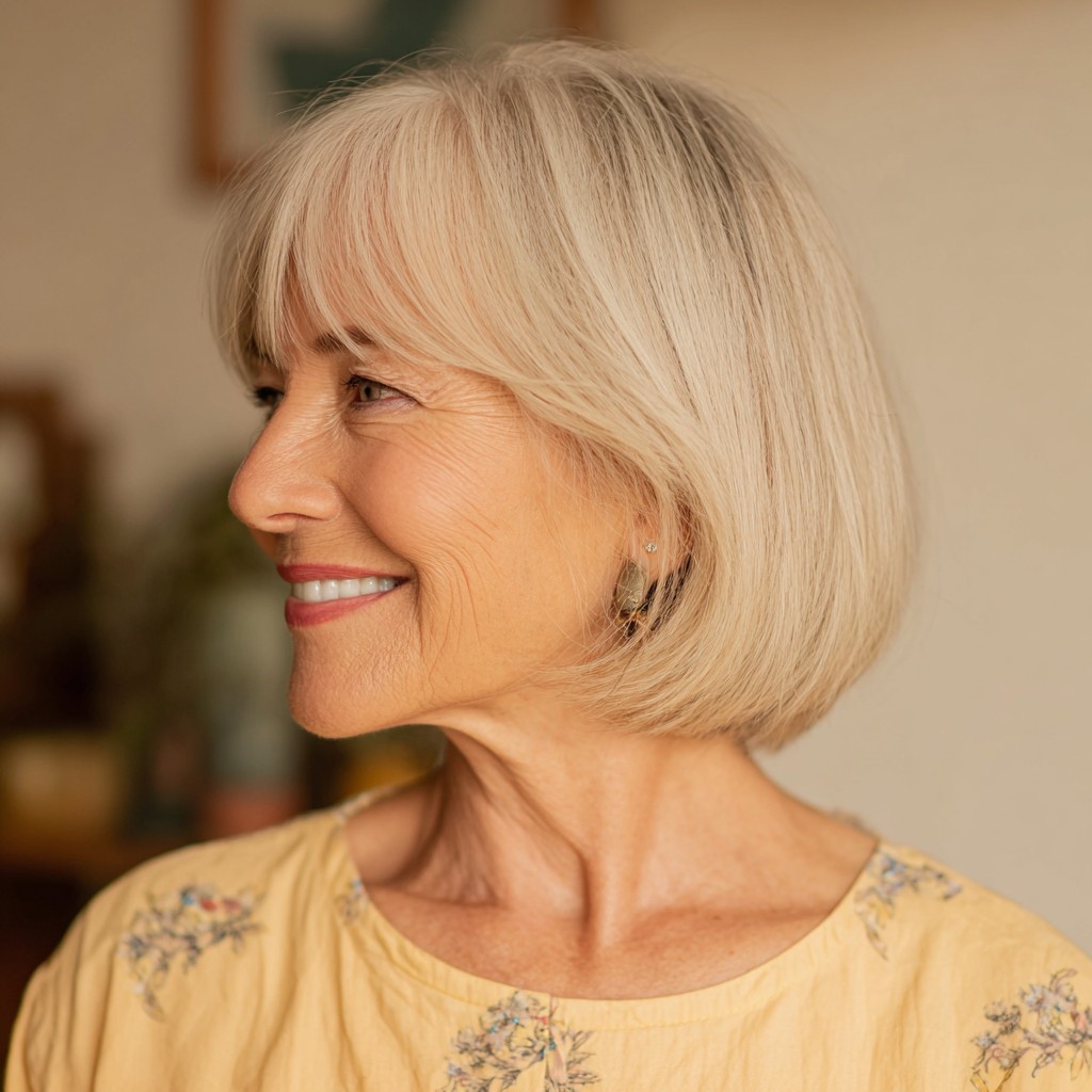 Softly Textured Blunt Bob with Subtle Movement