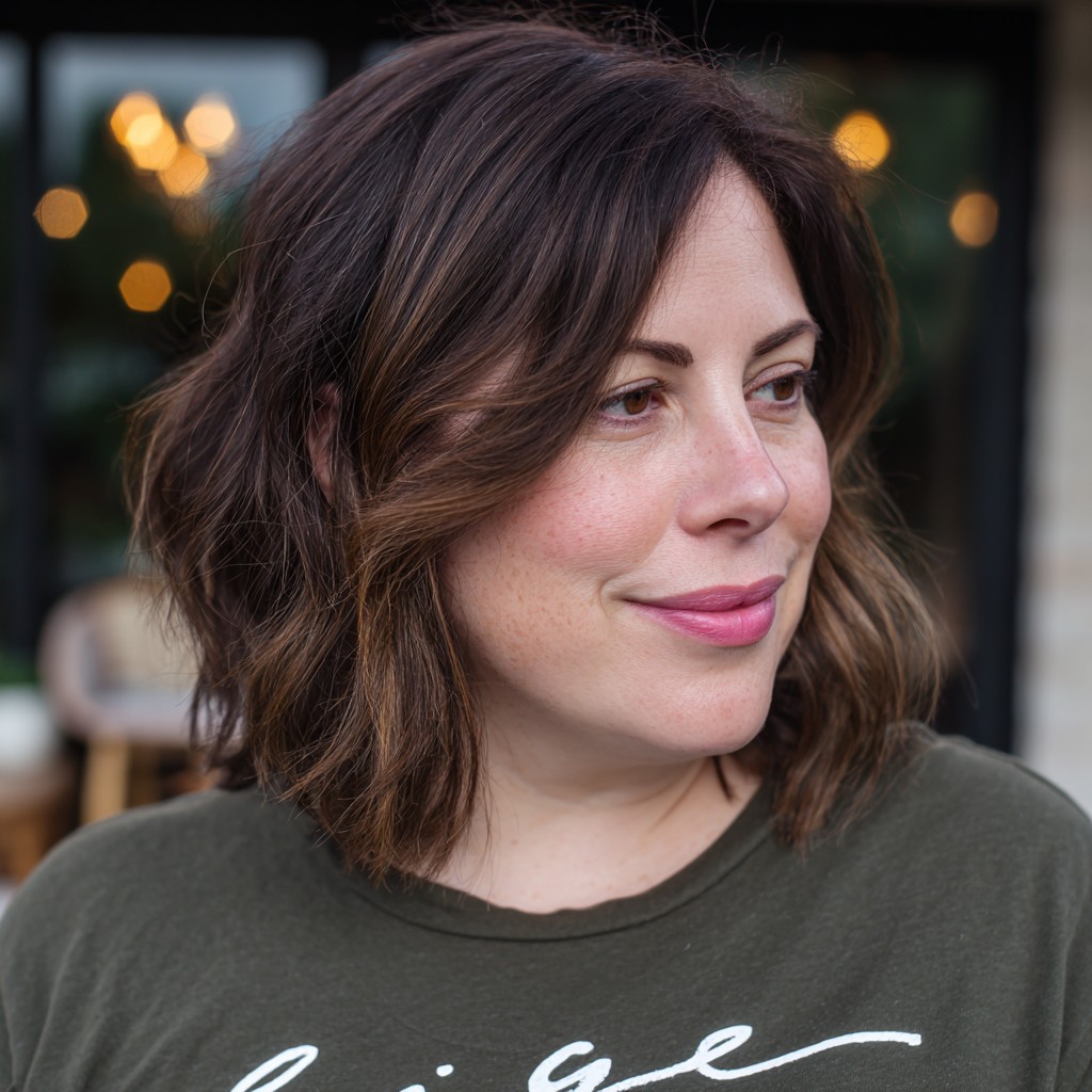 Stylish Textured Bob with Subtle Highlights