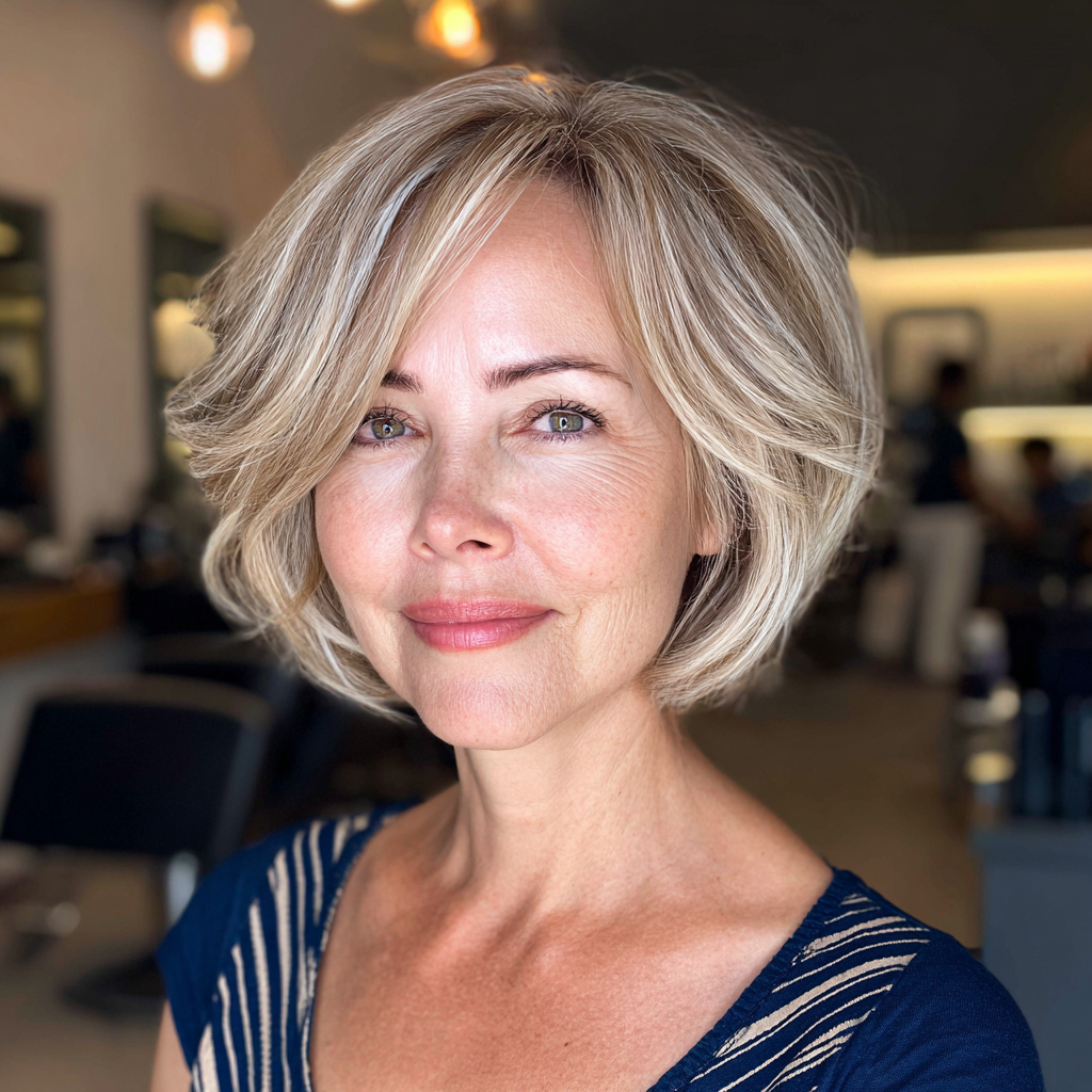 Textured Blonde Bob with Soft Volume