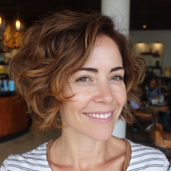 Textured Short Bob with Natural Volume