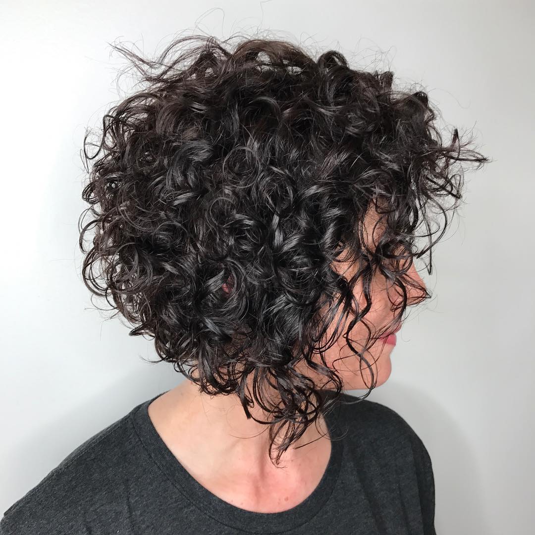 Textured Short Curly Bob with Defined Curls