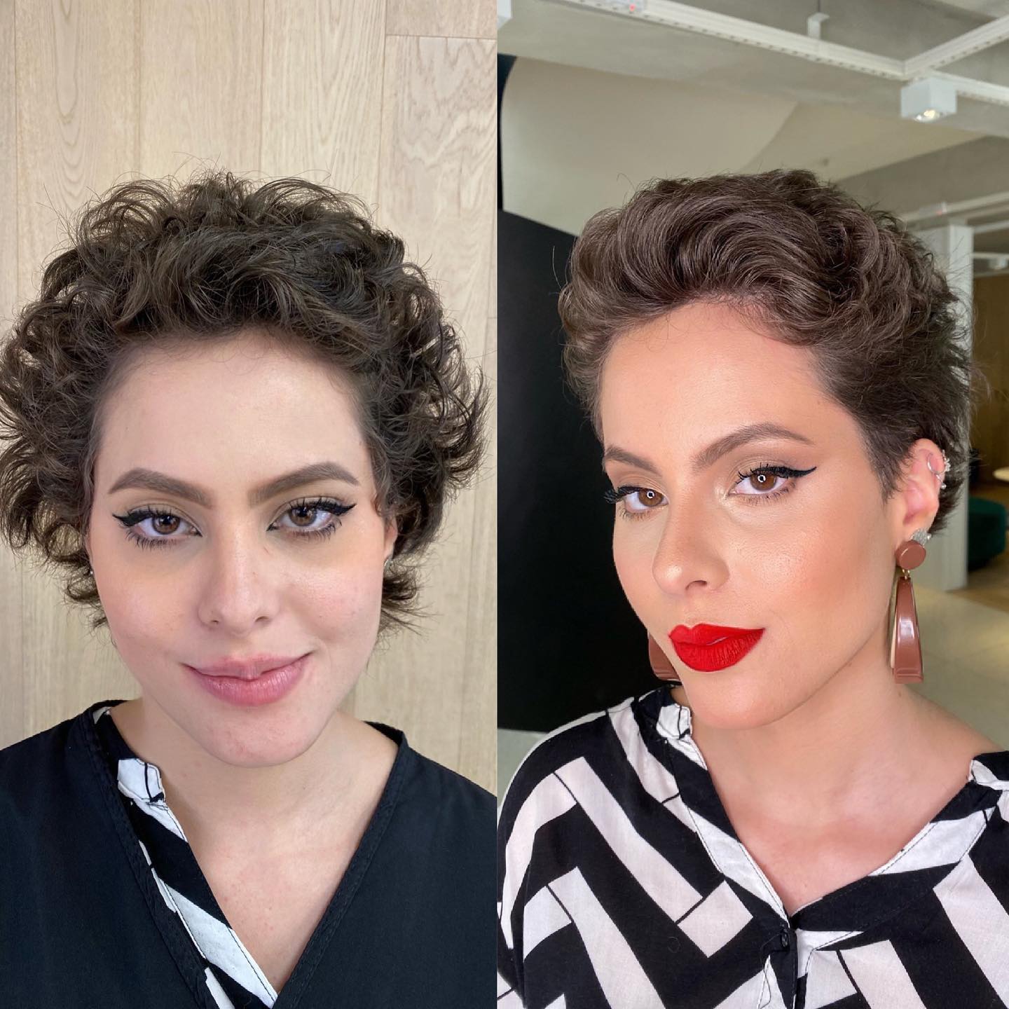 Textured Short Wavy Pixie Cut with Defined Curls