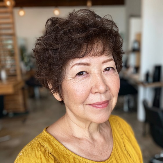 Textured Tapered Pixie with Defined Curls