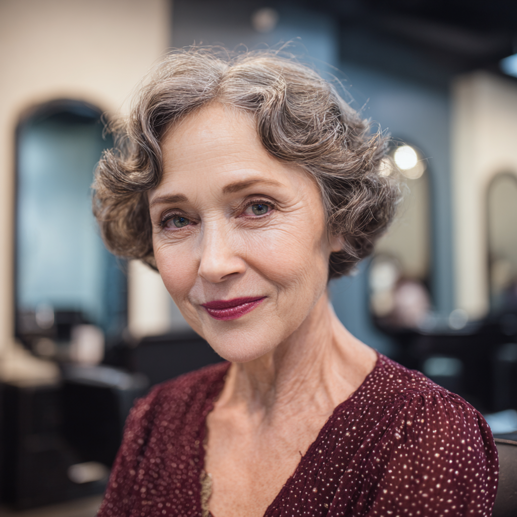 Charming Vintage-Inspired Soft Curly Bob