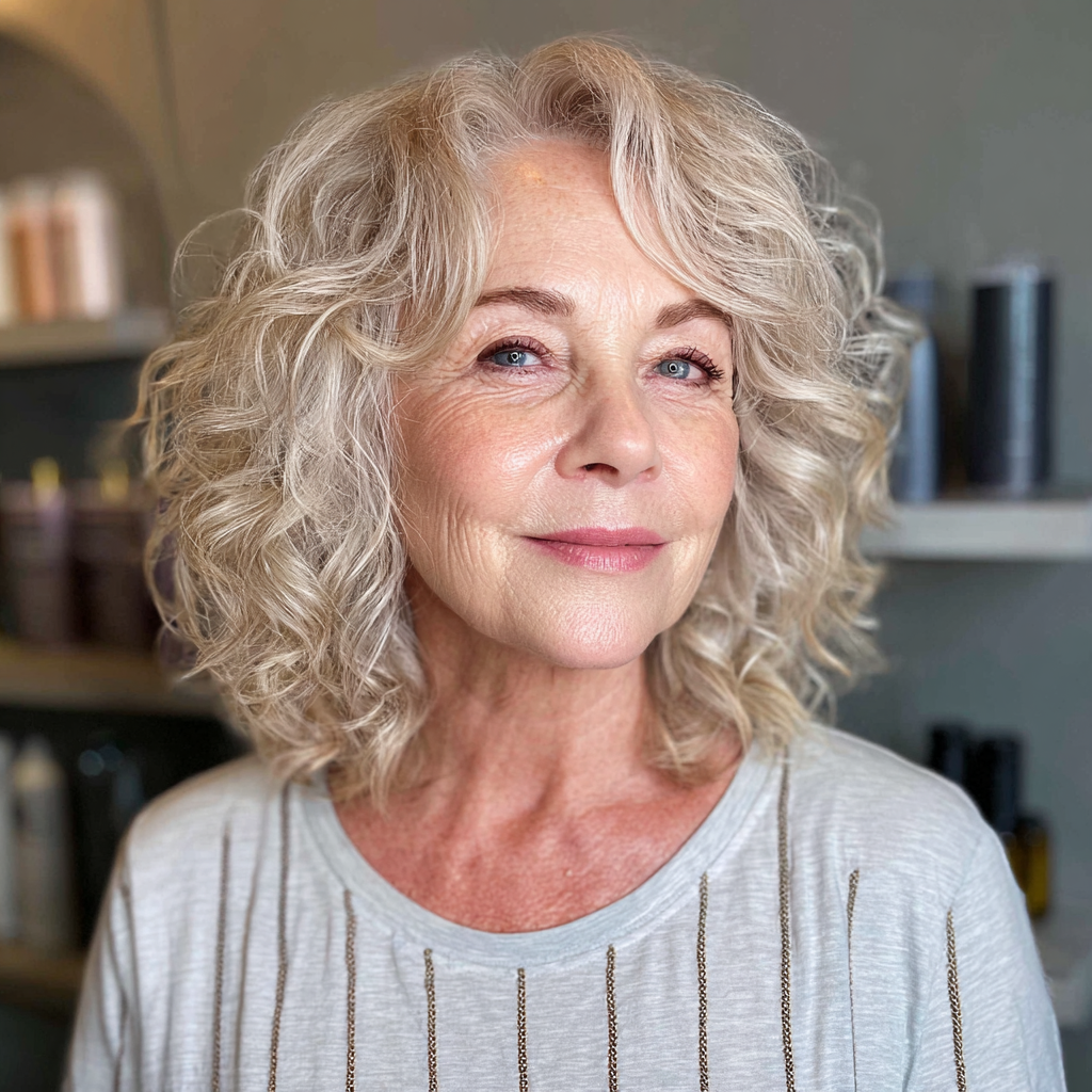 Chic Curly Clavi-Cut with Lively Texture
