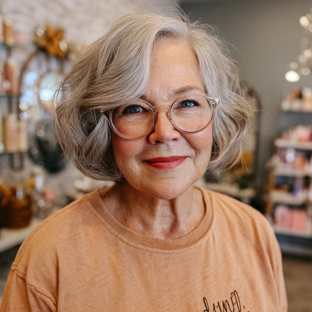 Chic Soft Curly Bob with Gentle Volume