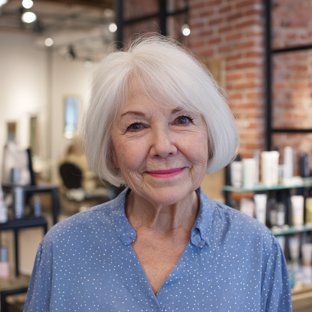 Classic Soft White Bob with Subtle Layers