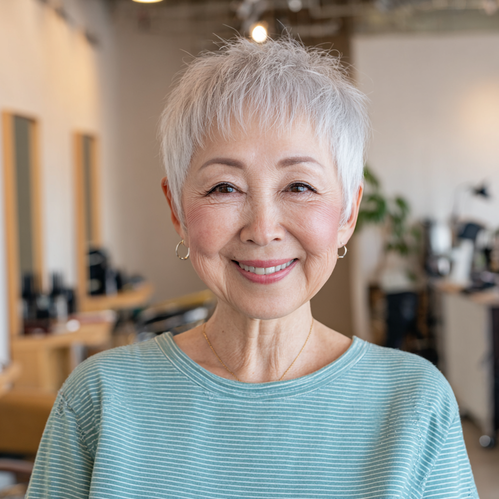 Textured Silver Pixie with Soft Edges