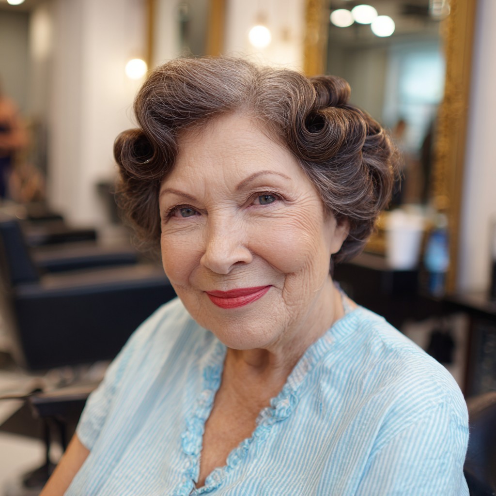 Vintage Glamour Pin Curls with Soft Volume
