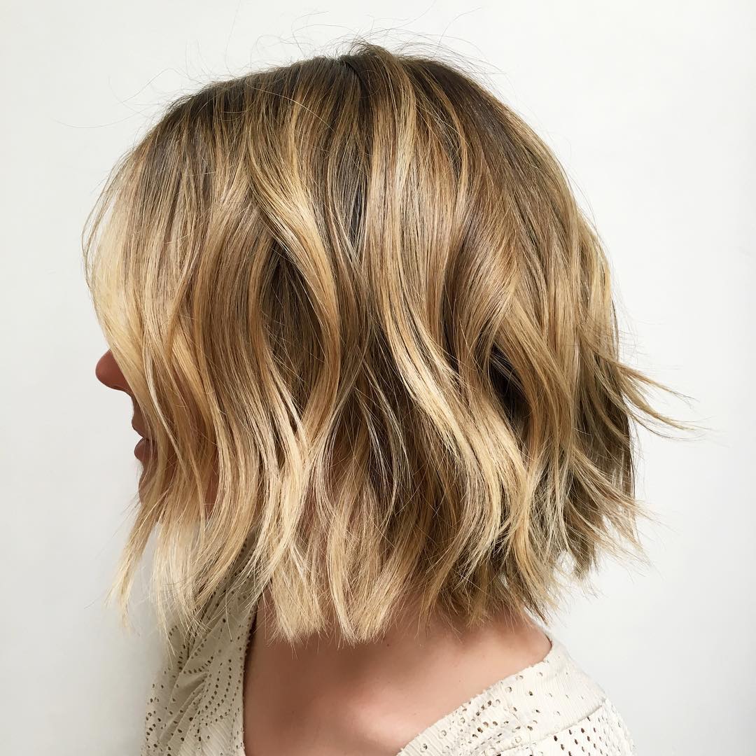 Beachy Textured Choppy Bob with Natural Waves