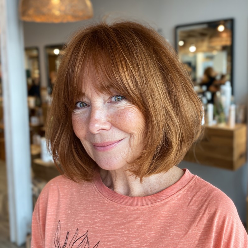 Charming Layered Bob with Soft Bangs
