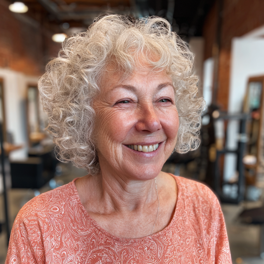 Chic Curly Silver Shag with Soft Layers