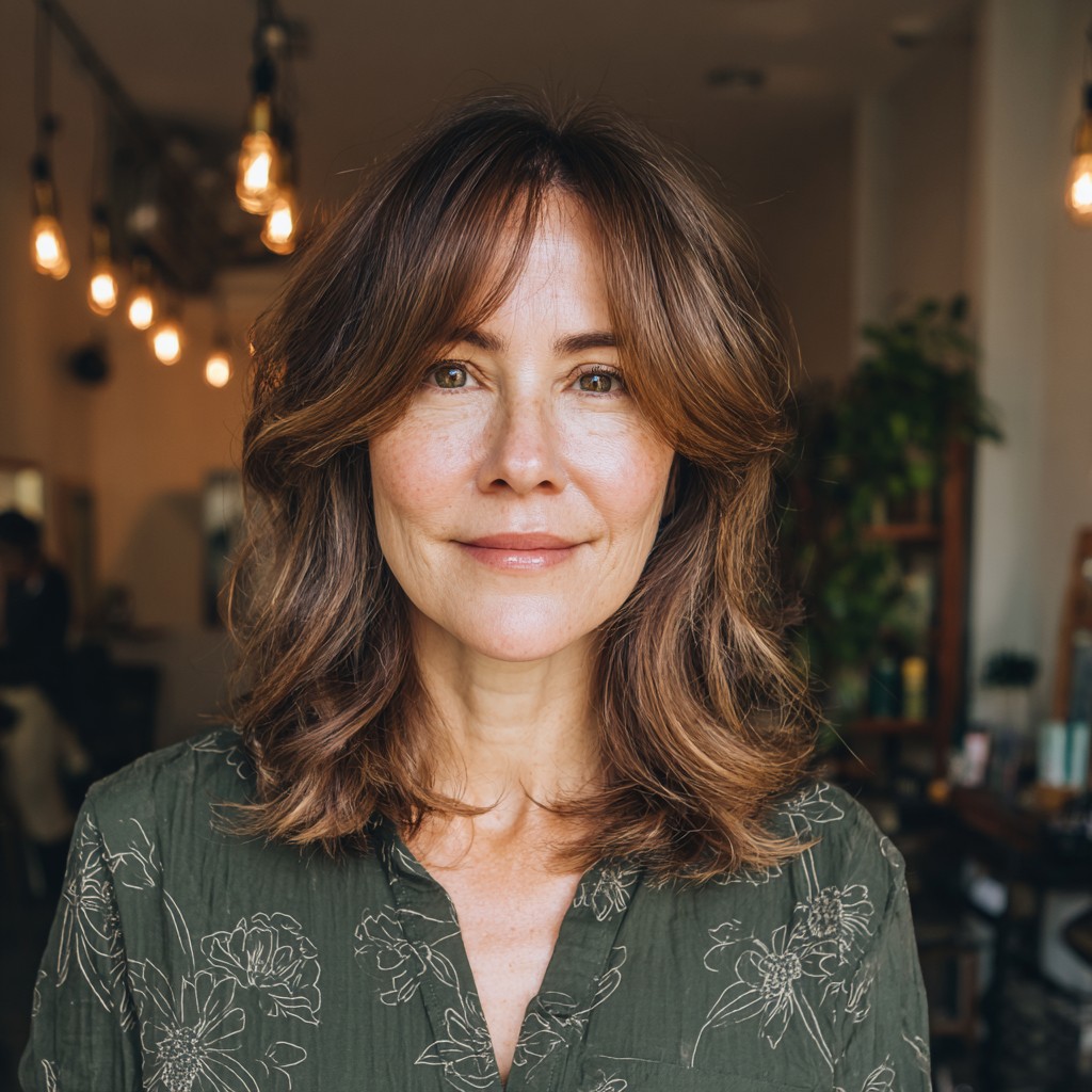 Chic Face-Framing Layered Cut with Soft Waves