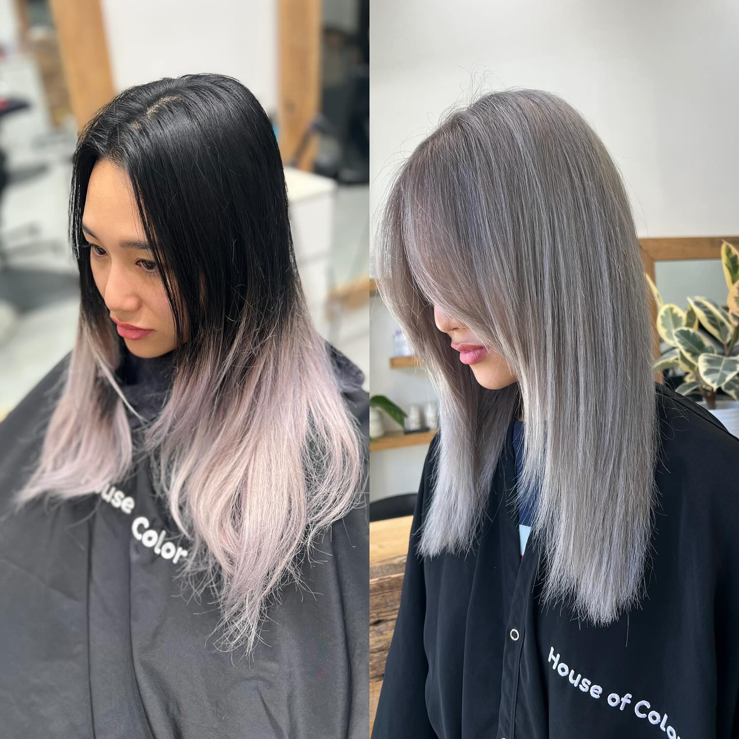 Chic Silver Ombre with Smooth Transitions