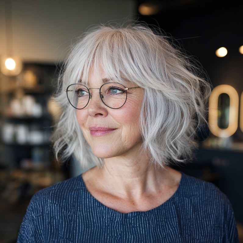 Chic Soft Layered Bob with Wispy Bangs
