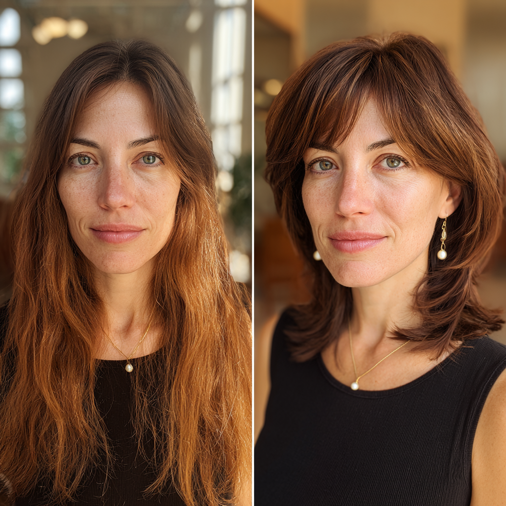 Chic Textured Shag with Soft Bangs