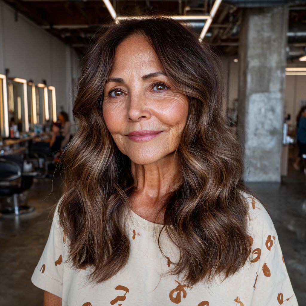 Effortlessly Elegant Long Layers with Soft Waves