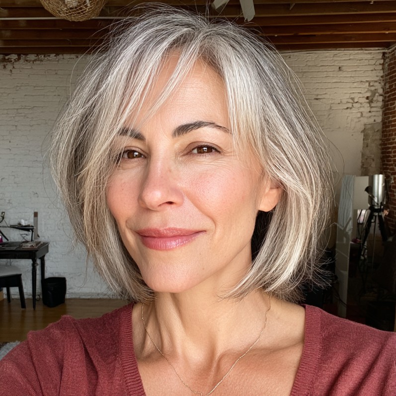 Elegant Layered Bob with Subtle Highlights