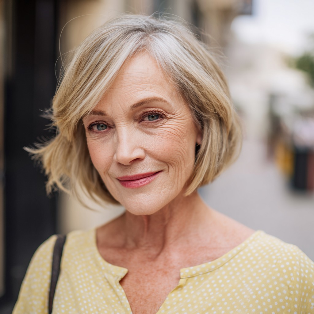 Elegant Textured Bob with Soft Highlights