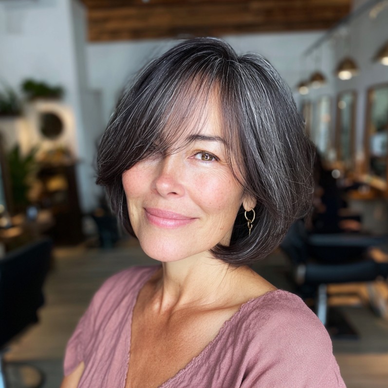 Modern Soft Layered Bob with Face-Framing Bangs