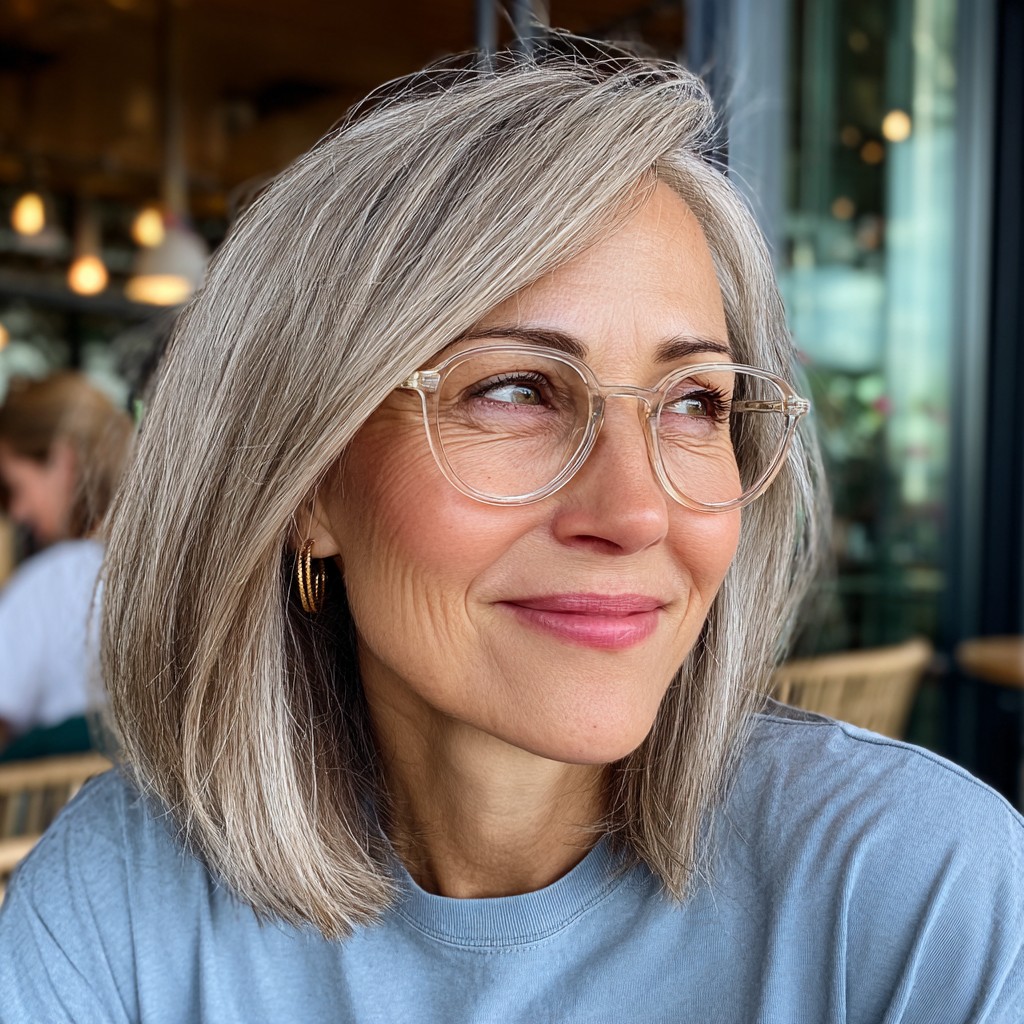 Modern Soft Silver Lob with Subtle Layers