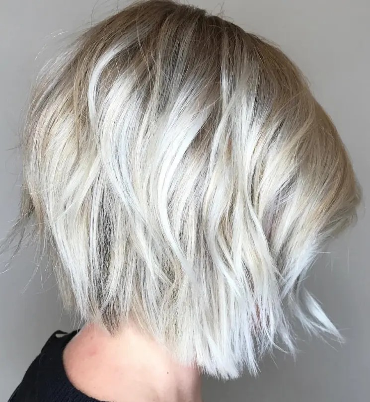 Playful Textured Choppy Bob with Icy Highlights