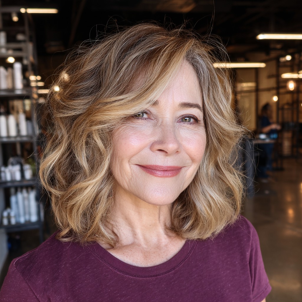 soft beachy waves with subtle highlights