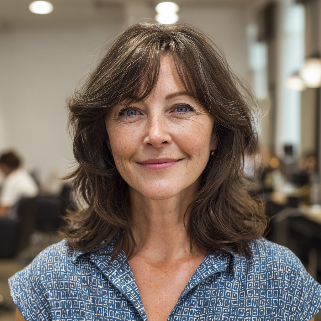 soft textured lob with face framing layers