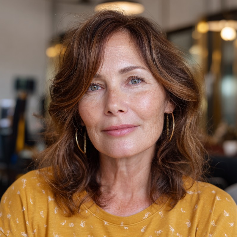 Soft Textured Mid-Length Cut with Subtle Layers