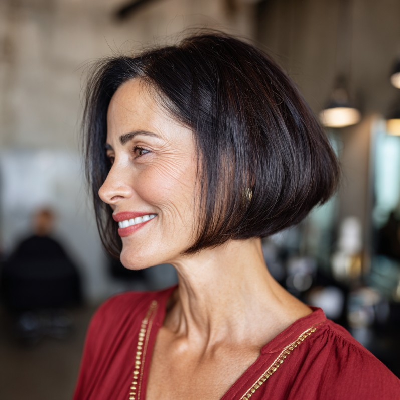 Stylish Textured A-Line Bob with Subtle Movement
