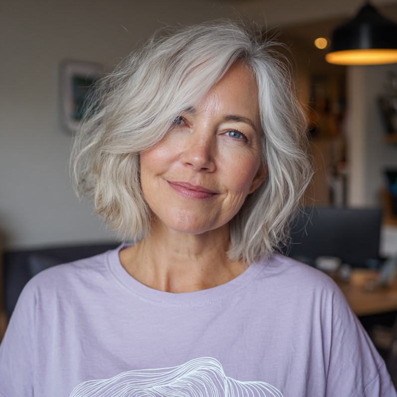 Stylish Textured Bob with Subtle Waves