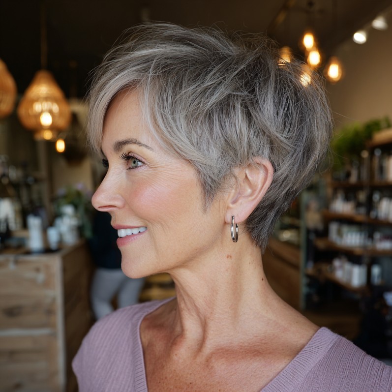 Stylish Textured Micro Pixie with Effortless Volume