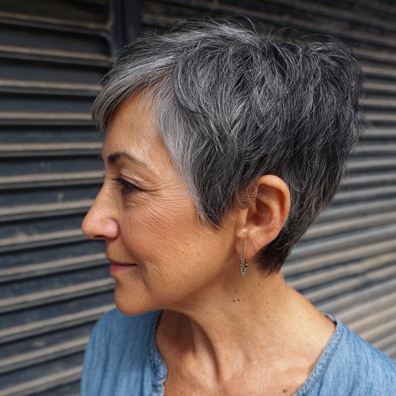 Stylish Textured Micro Pixie with Subtle Volume