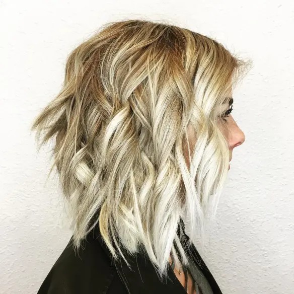 Textured Choppy Bob with Soft Blonde Highlights
