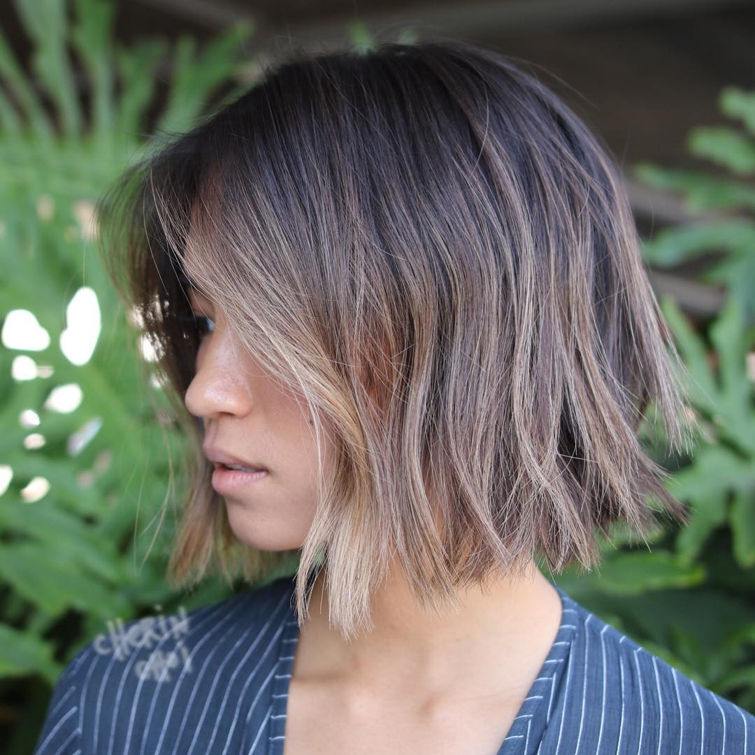 Textured Choppy Bob with Subtle Ashy Highlights