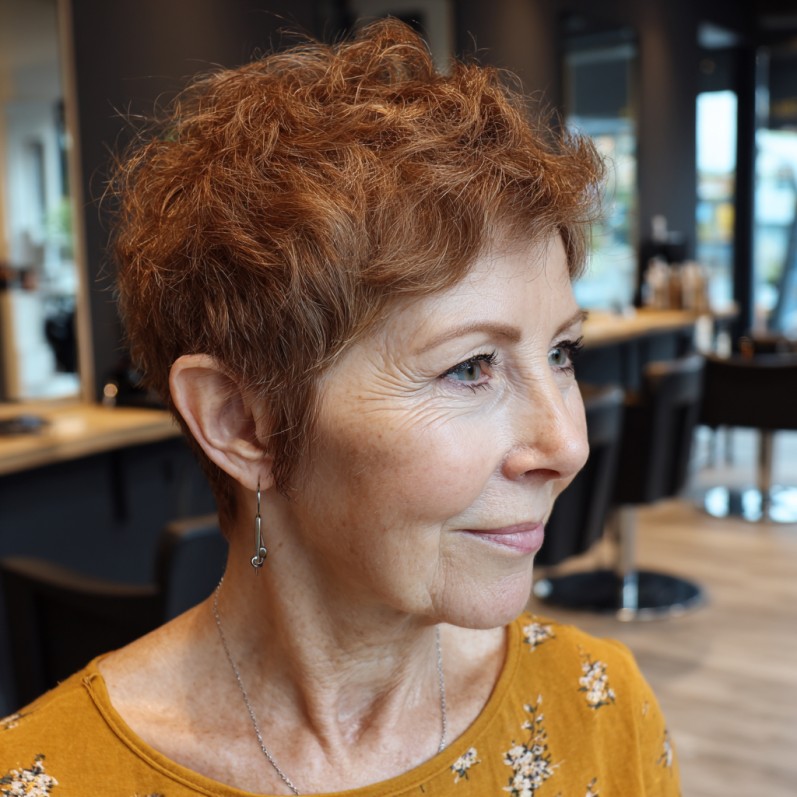 Textured Copper Micro Pixie with Soft Volume