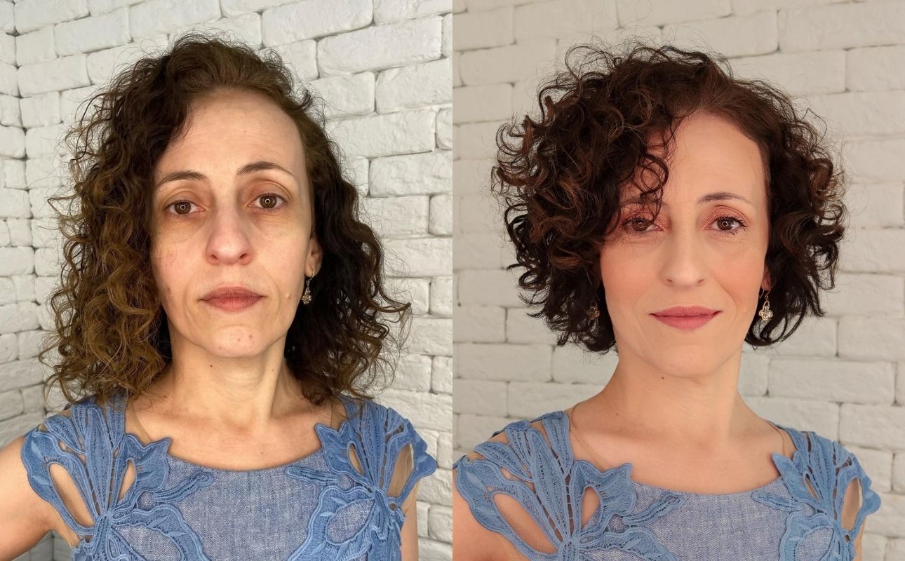 Textured Curly Bob with Defined Layers