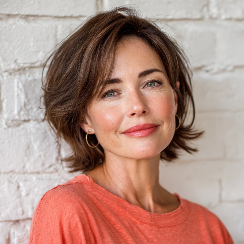 Textured Mid-Length Layered Cut with Soft Movement