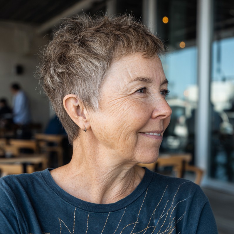 Textured Pixie Cut with Playful Volume