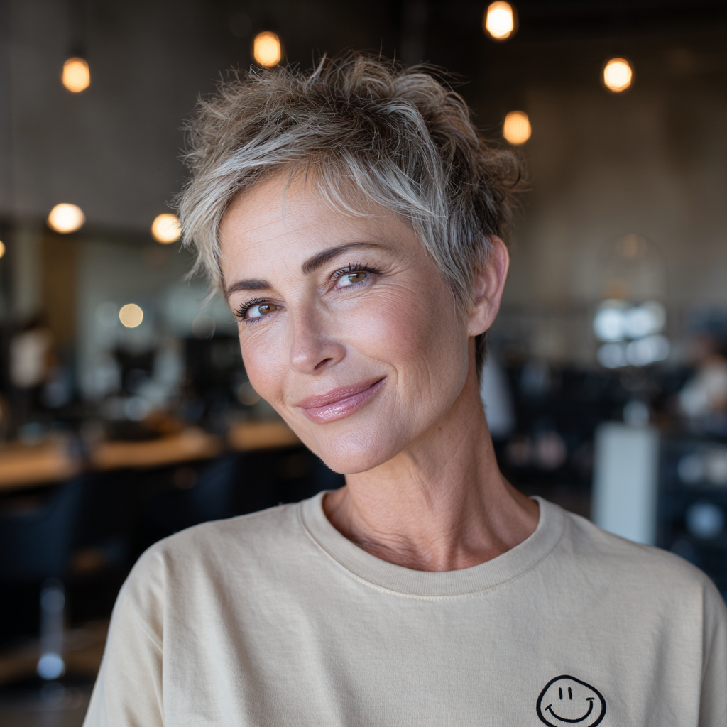 Textured Short Pixie with Lively Volume