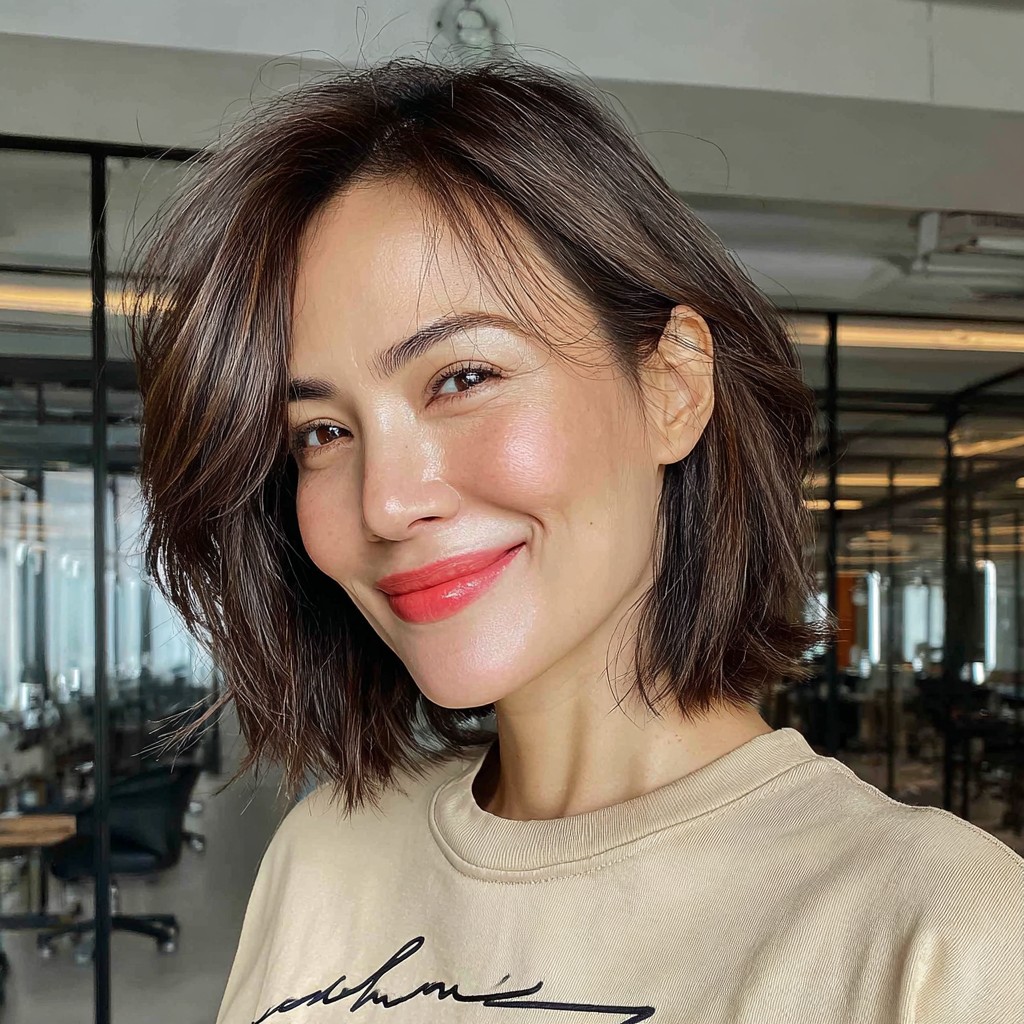 Modern Textured Bob with Soft Waves