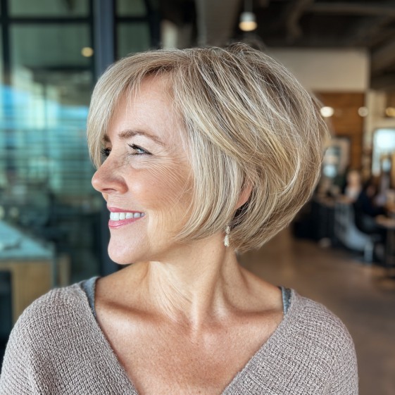 Chic Textured Bob with Subtle Layers