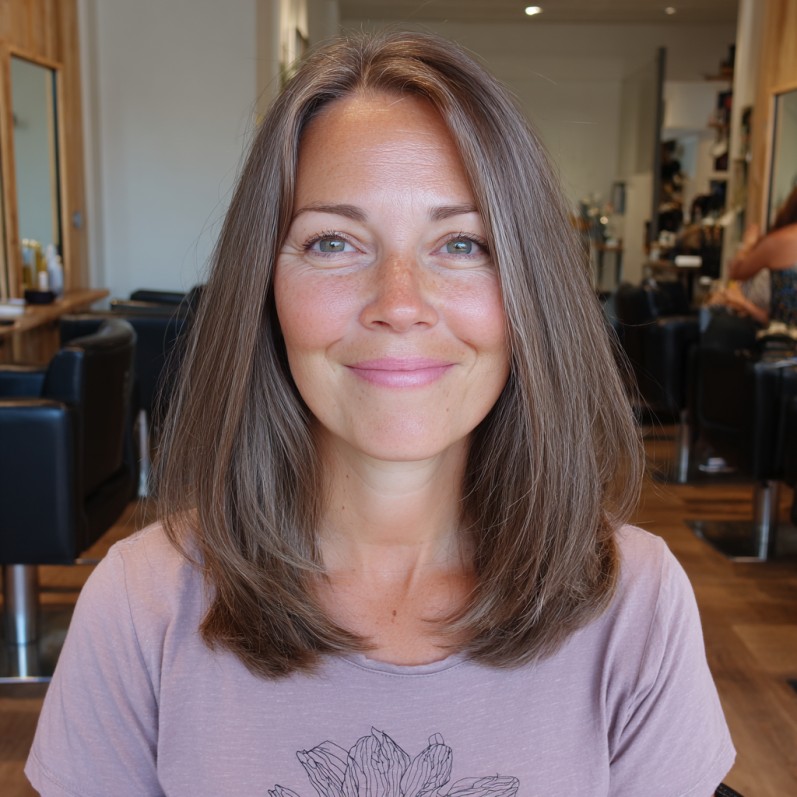 Beautifully Blended Medium-Length Cut with Subtle Layers