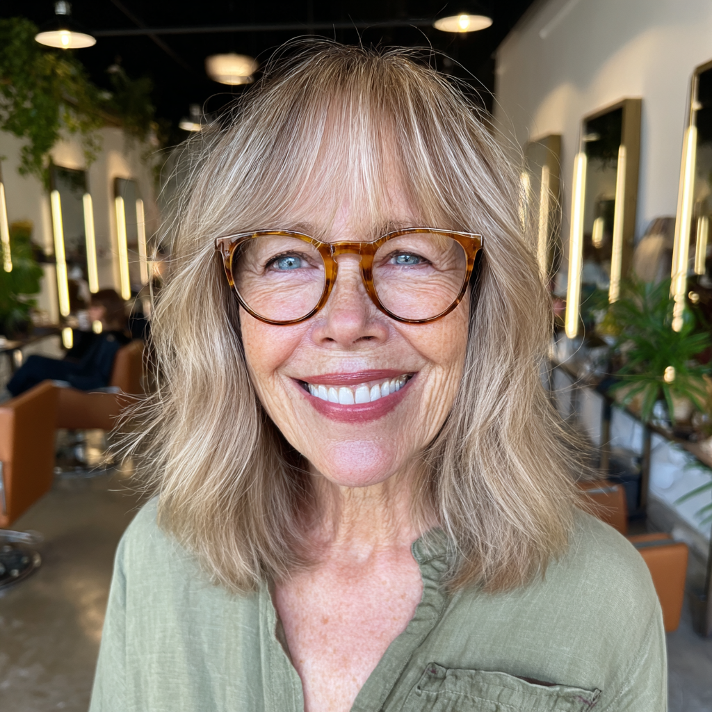 charming long choppy bob with textured layers