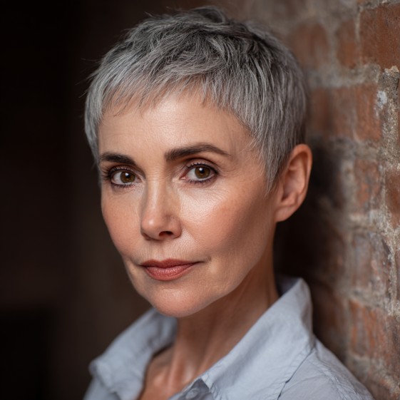 chic short pixie cut with soft texture