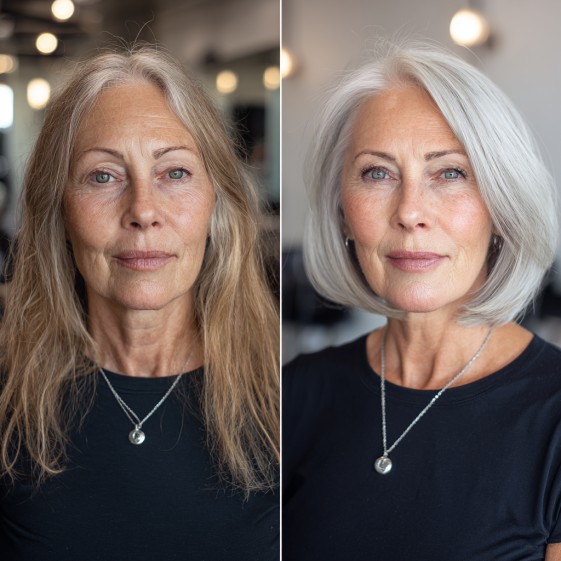 chic smooth bob with soft layers