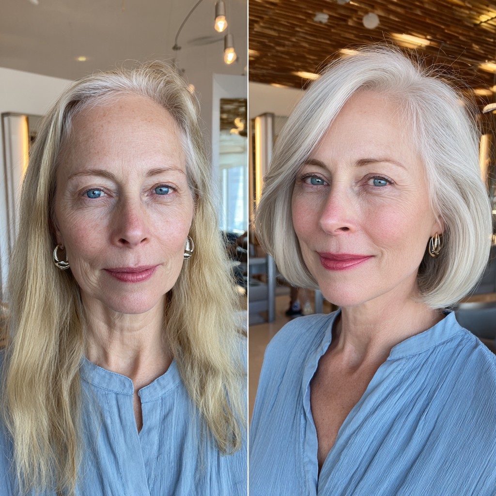 Chic Soft Blunt Bob with Subtle Highlights