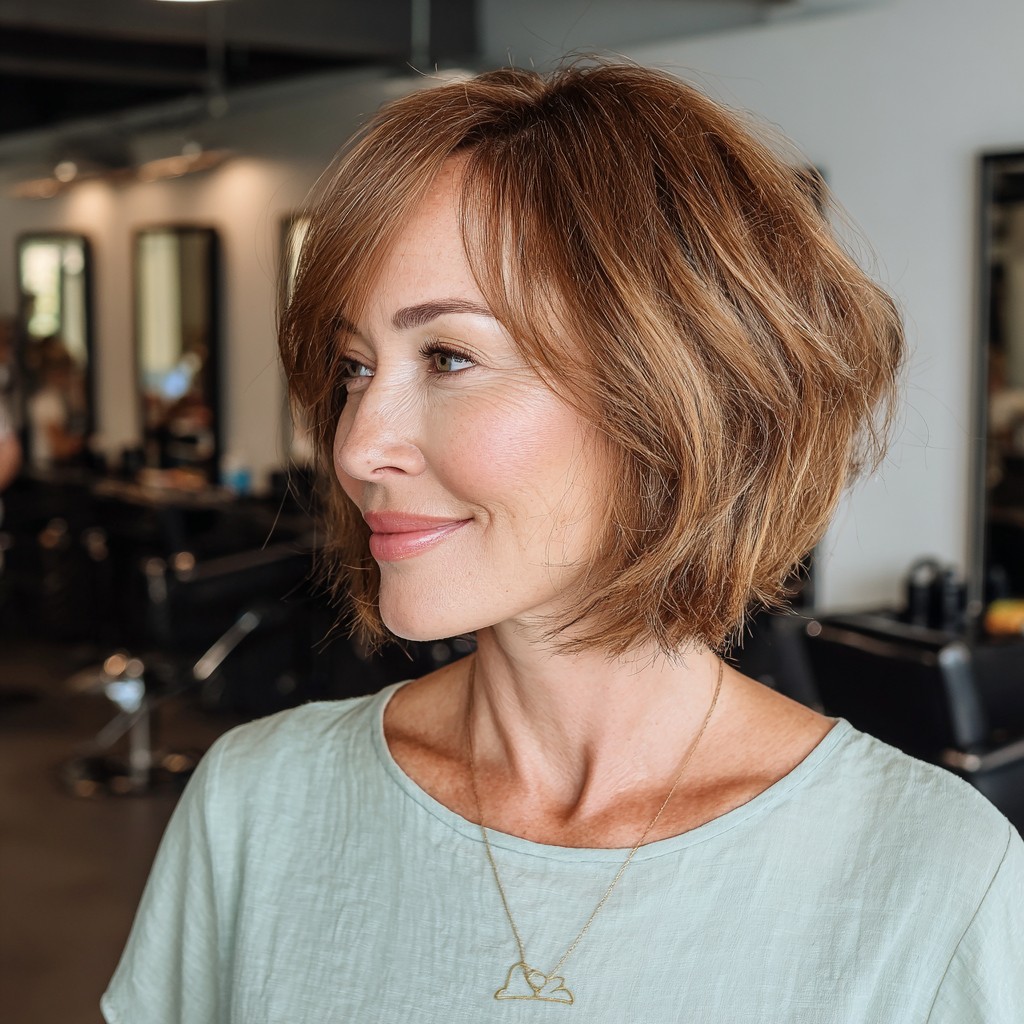 Chic Textured Bob with Soft Movement